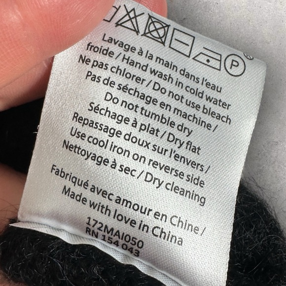 Sezane Black Charles Cardigan Knit Sweater Size Large‎ Mohair V-Neck Merino Wool - Picture 8 of 14